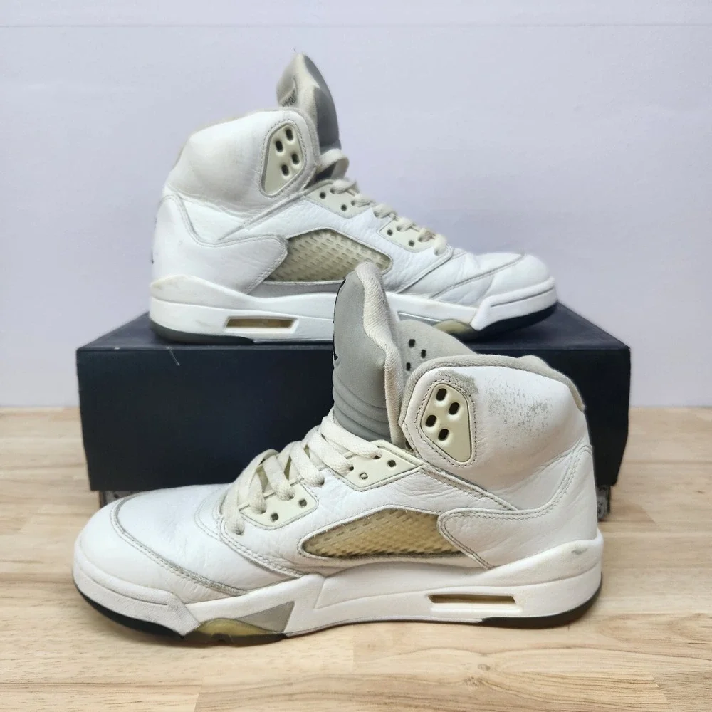 Nike Air Jordan 5 Retro White Mens Shoes Size 8 (136027-130)
